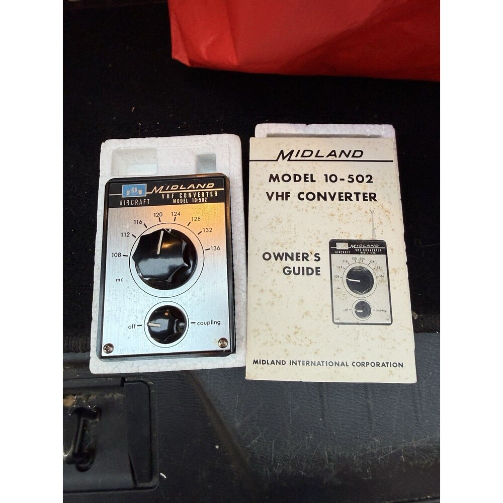 Vintage Midland Model 10-502 Aircraft VHF Converter with Owner's Guide